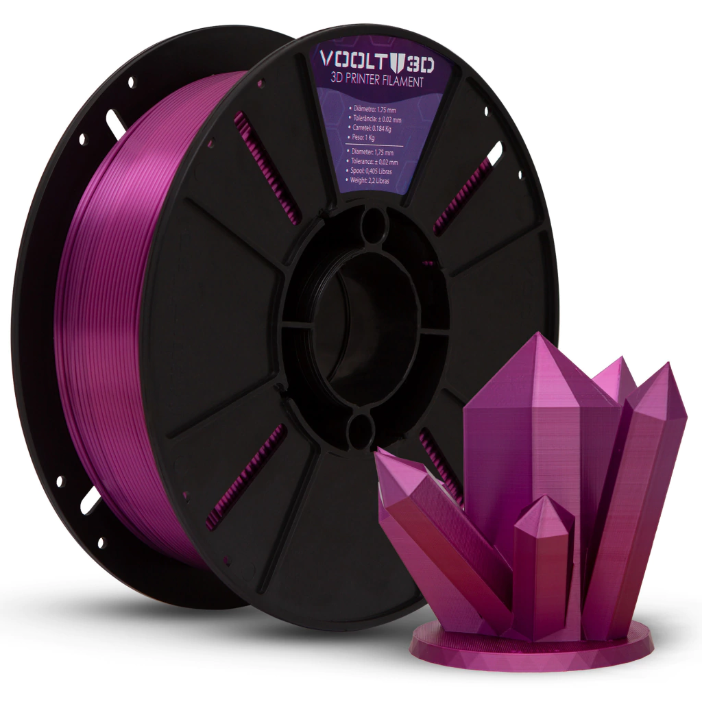 Filamento PLA Ametista V-Silk High Speed Premium - 1Kg
