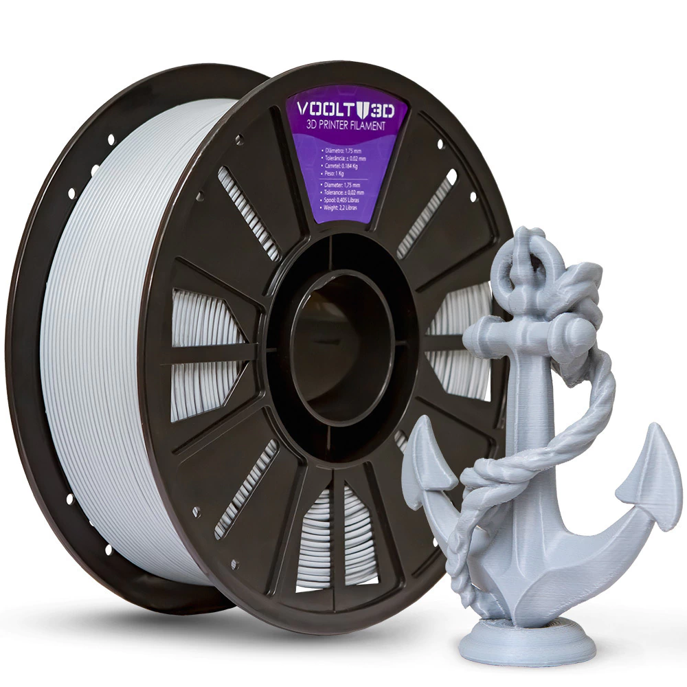 Filamento PLA Cinza Claro High Speed Premium - 1Kg
