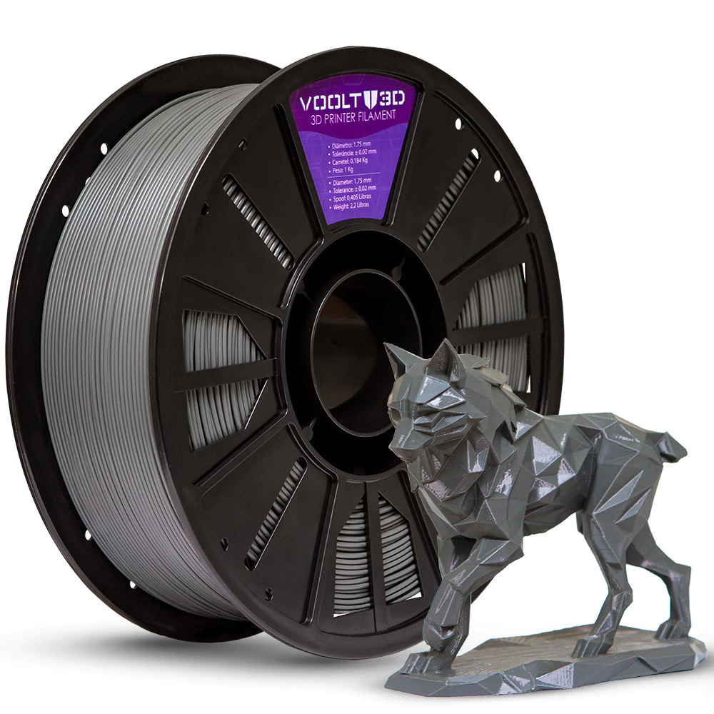 Filamento PLA Cinza Grafite High Speed Premium - 1Kg
