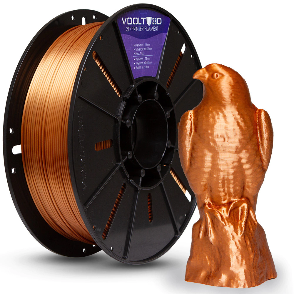 Filamento PLA Cobre V-Silk High Speed Premium - 1Kg