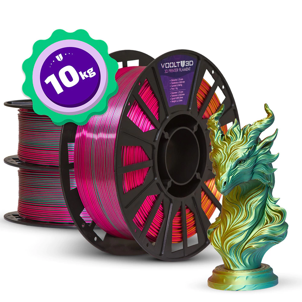Kit Master - Filamento PLA Tri Color - 10 unidades — peça impressa