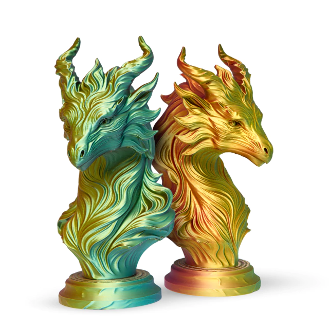 Filamento PLA Tri Color Dourado / Rosa Choque / Verde V-Silk High Speed Premium - 1Kg — peça impressa