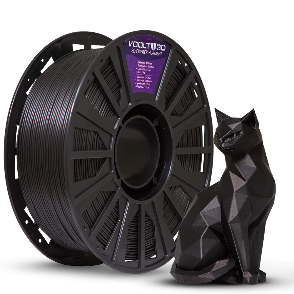 Filamento PLA Preto High Speed Premium - 1Kg