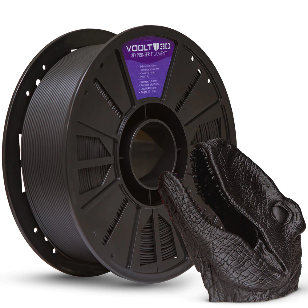 Filamento PLA Preto Velvet High Speed Premium - 1Kg