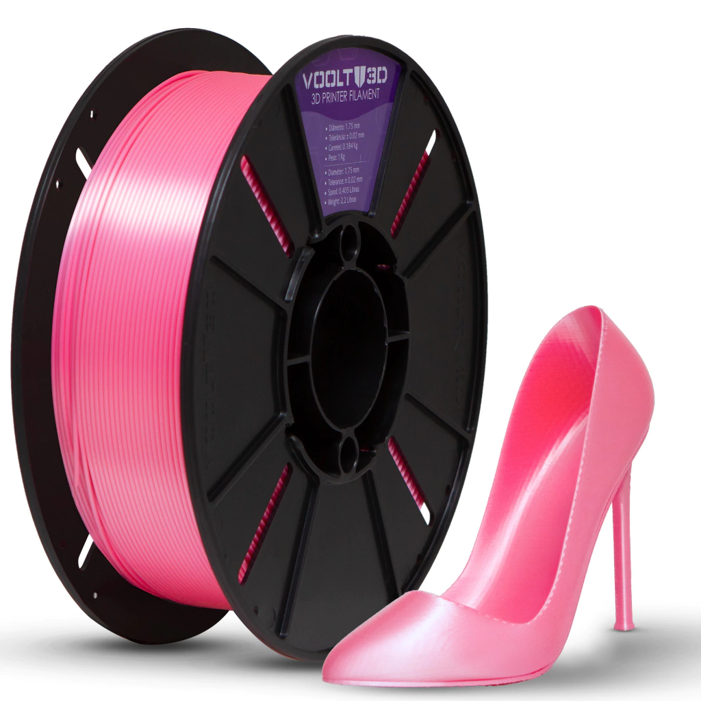 Filamento PLA Rosa Chiclete V-Silk High Speed Premium - 1Kg