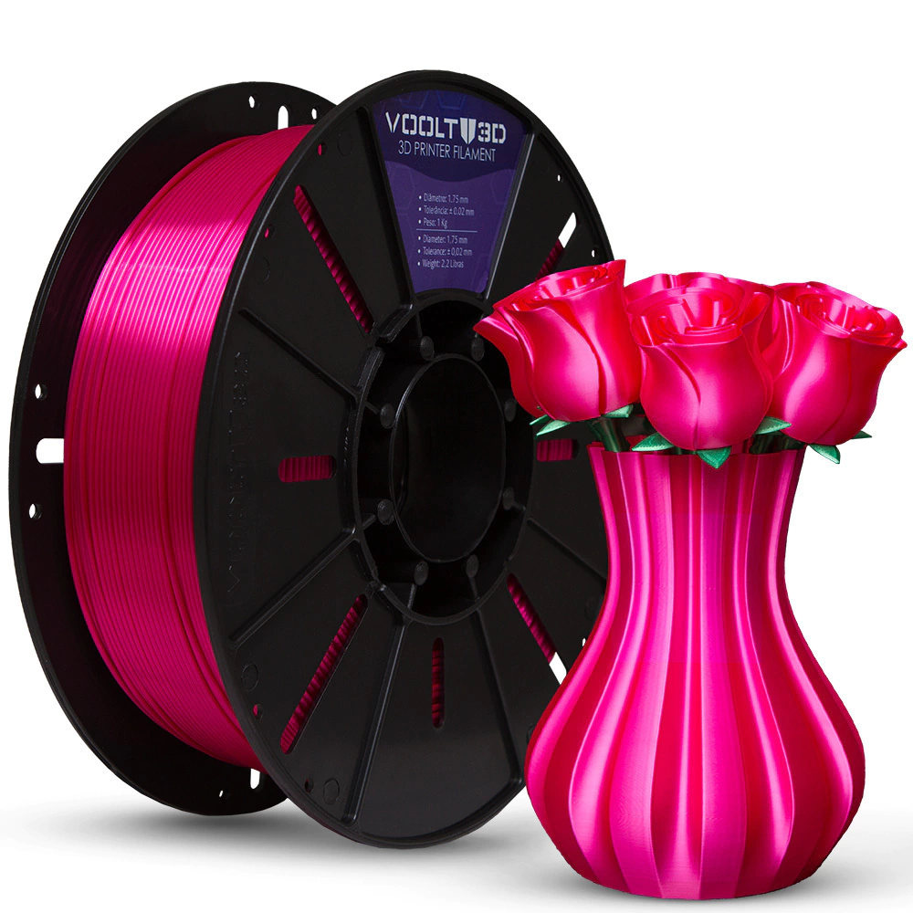 Filamento PLA Rosa Choque V-Silk High Speed Premium - 1Kg