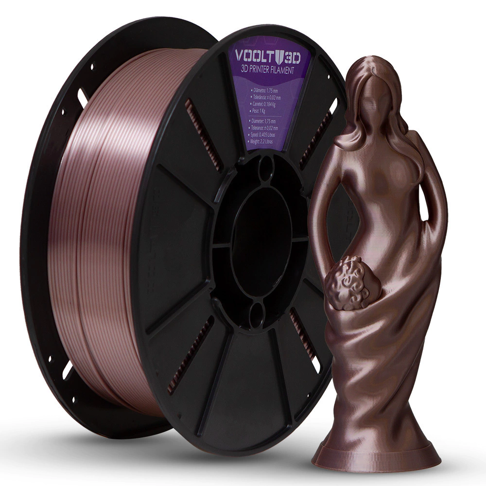 Filamento PLA Rose Gold V-Silk High Speed Premium - 1Kg