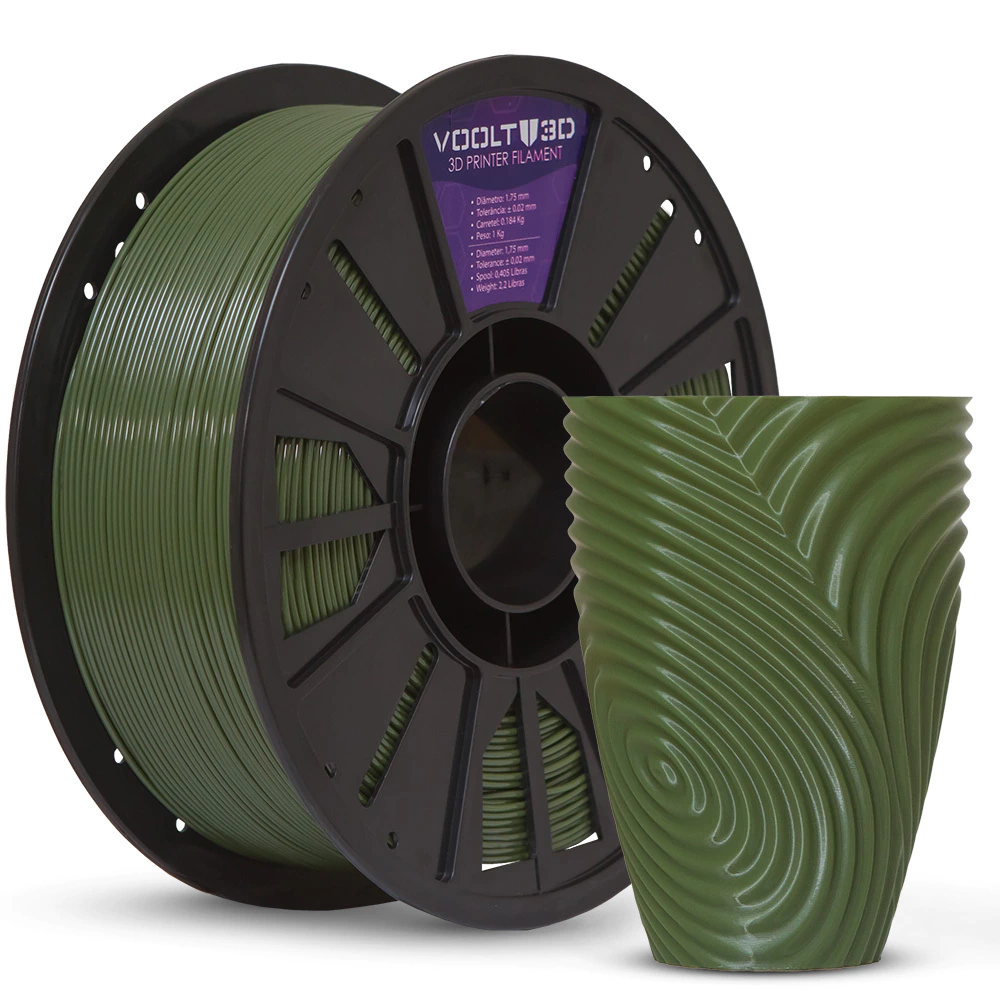 Filamento PETG HF Verde Oliva High Fluidity Premium - 1Kg